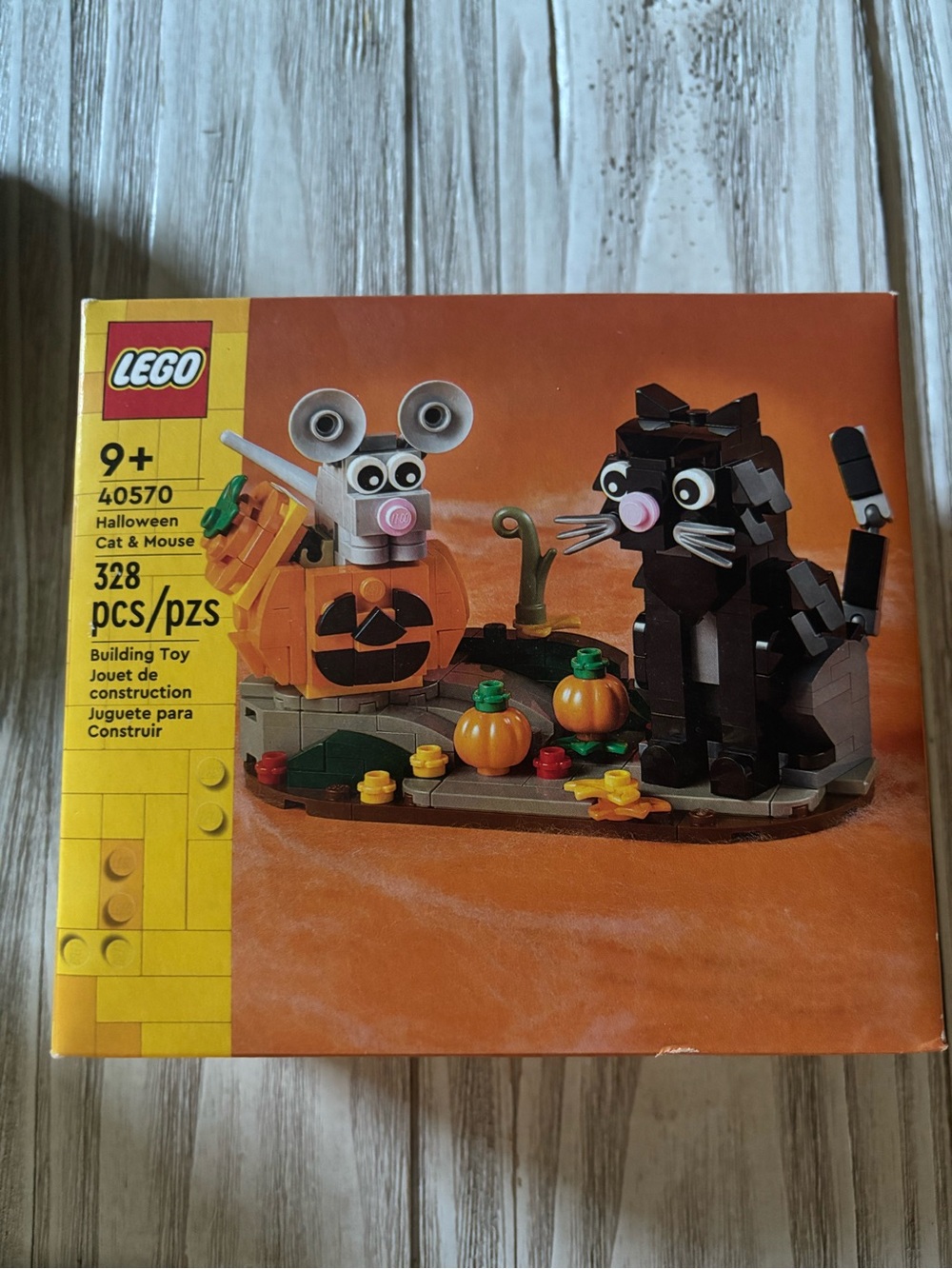 Lego Halloween Cat and Pumpkin Mouse Costume Set - Black and Orange